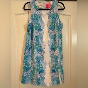 Lilly Pulitzer Women’s Floral Sleeveless Romper Dress in Blue and Pink